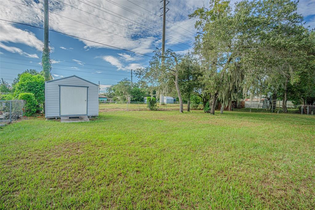 1529 Larkin Road Spring Hill, FL 34608 - Photo 28 of 37 a backyard of a house with lots of green space and fountain