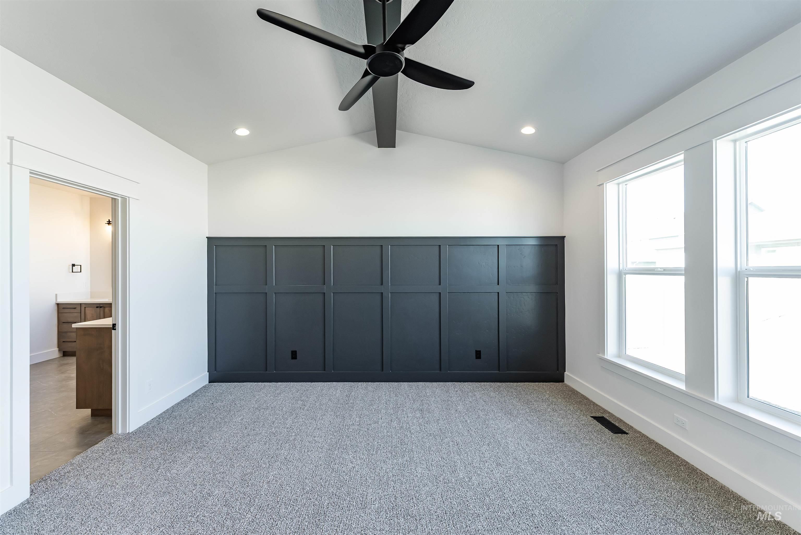 400 South Diesel Way Boise, ID 83716 - Photo 17 of 44 Unfurnished bedroom featuring carpet, beam ceiling, recessed lighting, and ceiling fan