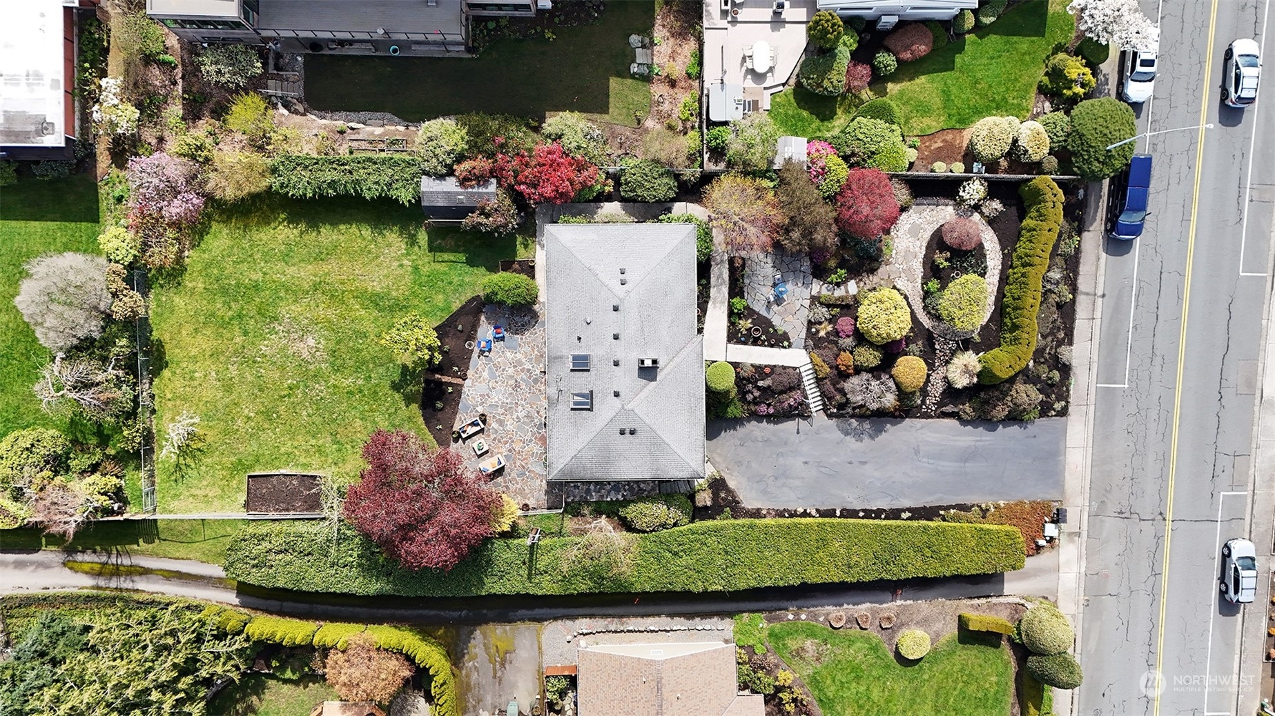 612 9th Avenue North Edmonds, WA 98020 - Photo 31 of 39 an aerial view of a house with a garden and swimming pool