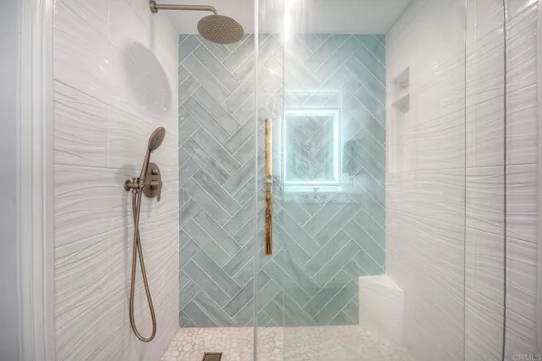 a bathroom with a shower