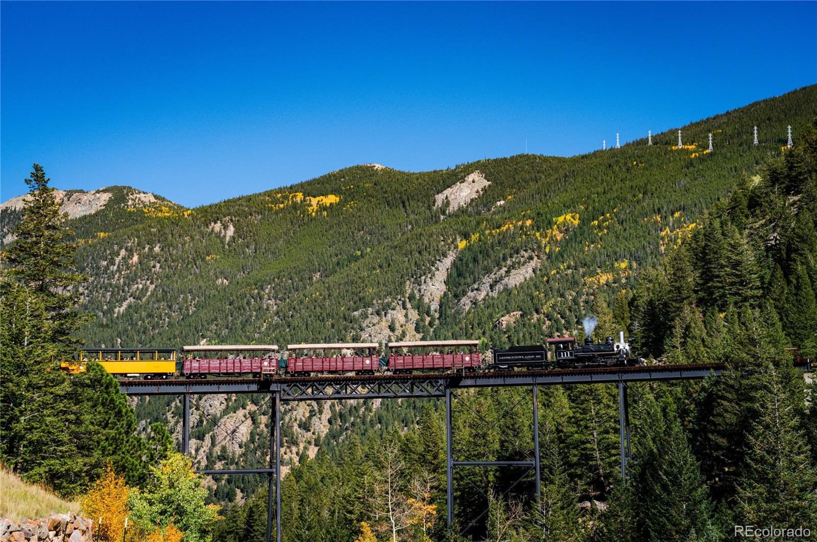 2121 Hummingbird Way, Unit 204 Georgetown, CO 80444 - Photo 27 of 36 a view of swimming pool with a yard and mountain view in back
