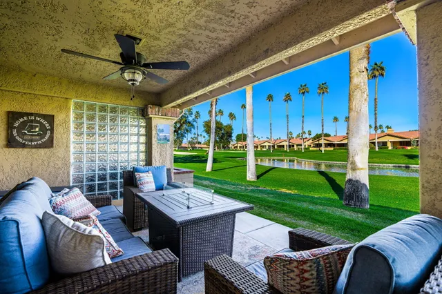 a outdoor living space with furniture and garden