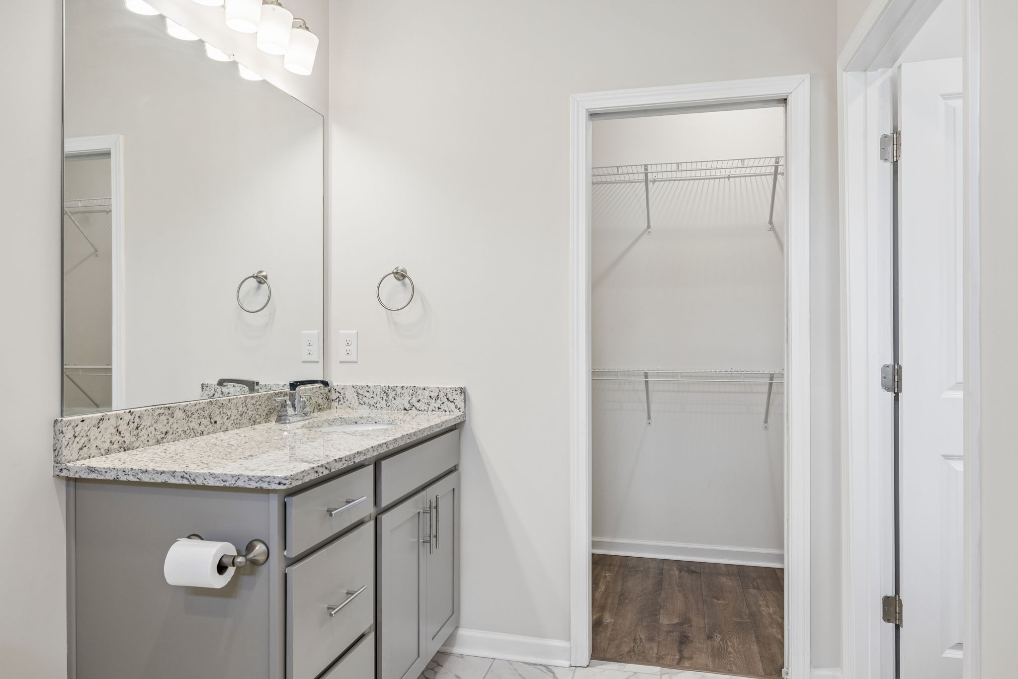 7503 Fernvale Springs Way Fairview, TN 37062 - Photo 36 of 60 a bathroom with a granite countertop sink and a mirror