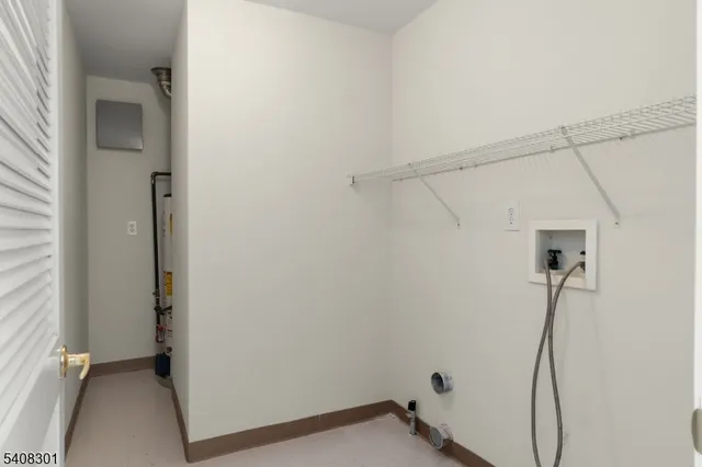 a view of small space with racks on the wall