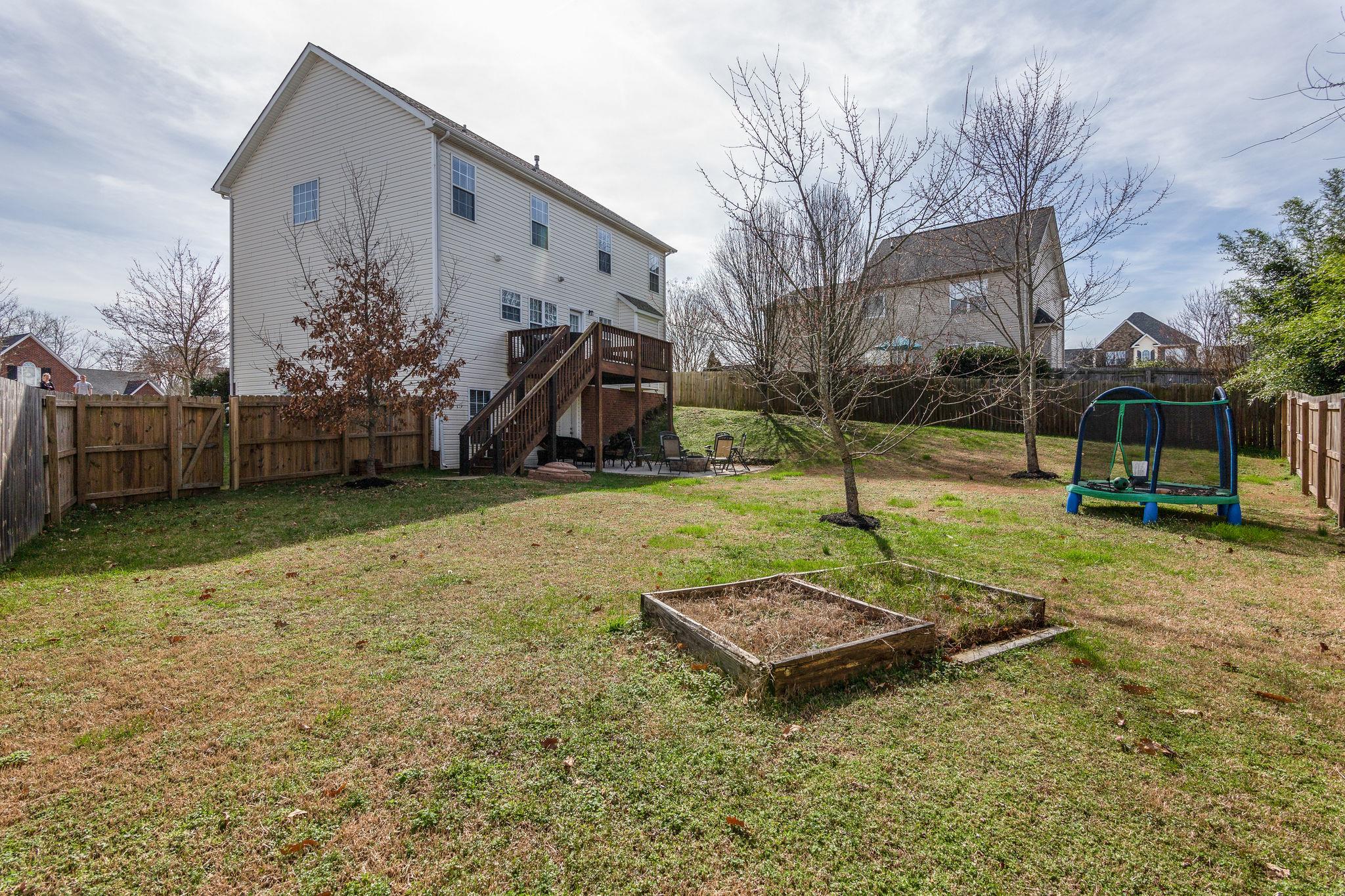 1509 Callender Road Spring Hill, TN 37174 - Photo 30 of 30 a view of a backyard with a wooden fence