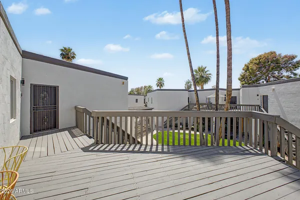 a view of deck with wooden floor