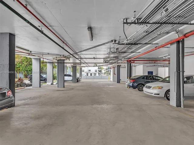 an aerial view of a large building