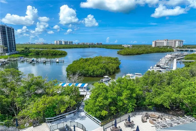 a view of a city with a lake view