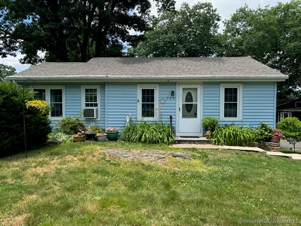 a view of a house with yard and plants