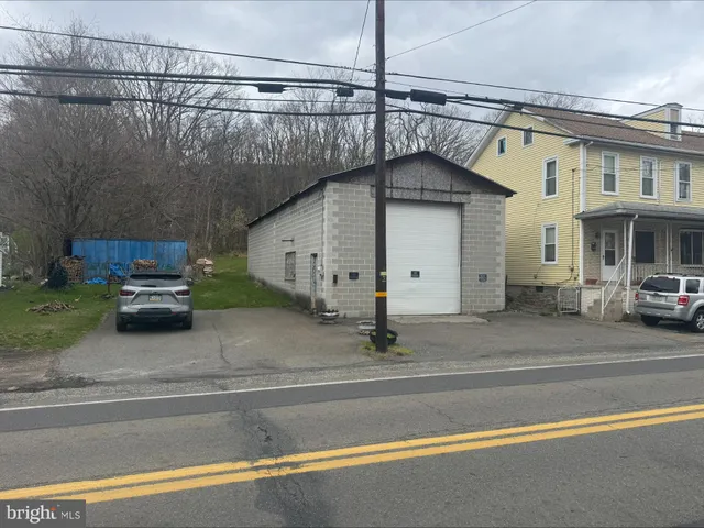 a view of a car parked on the side of the road