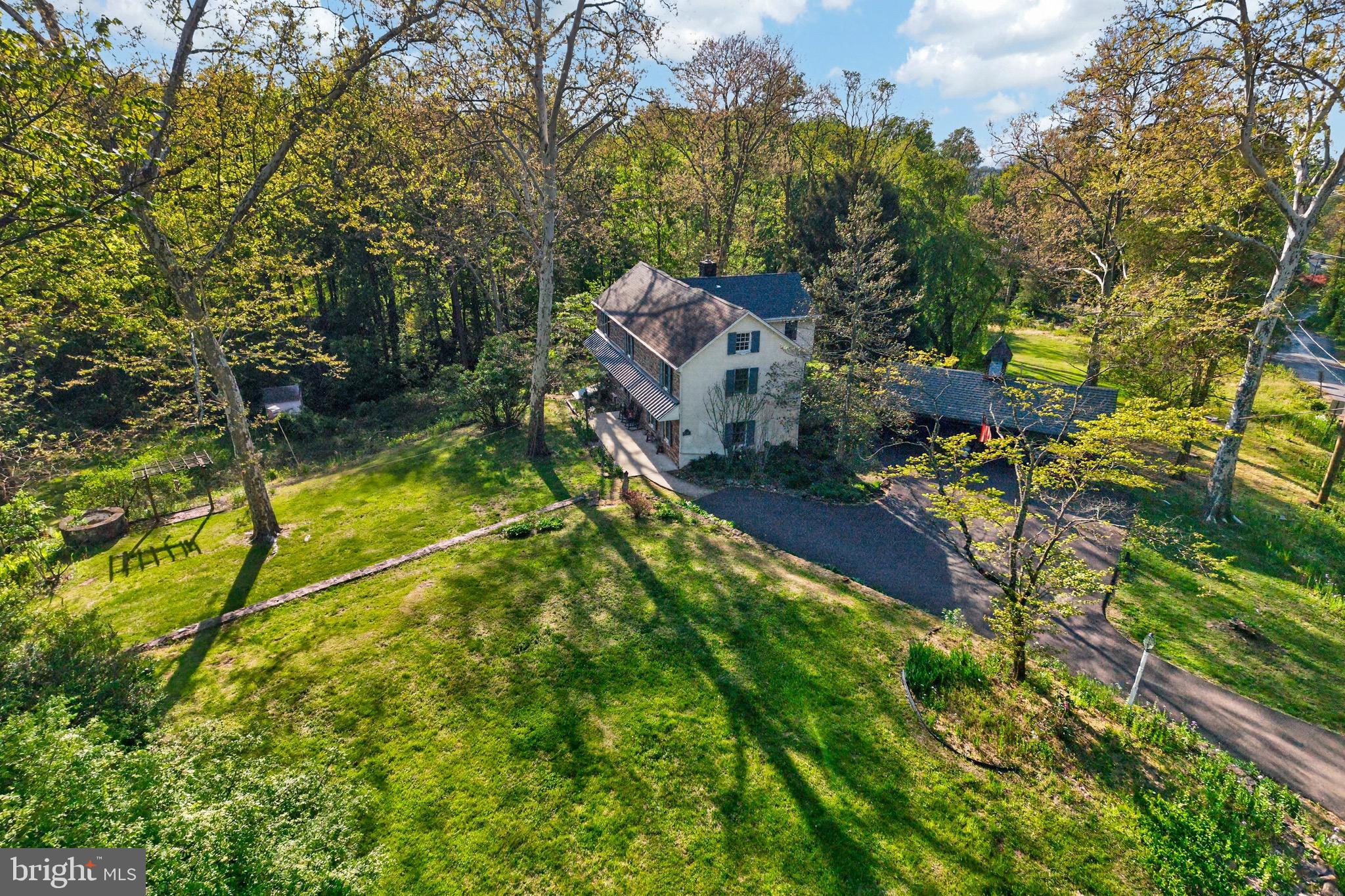 1717 Unionville Road Pottstown, PA 19465 - Photo 9 of 50 Aerial of home, driveway & open barn/garage