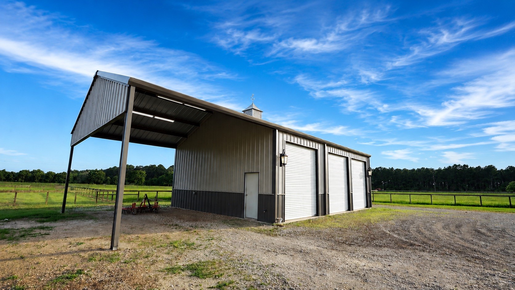 24118 Margerstadt Road Hockley, TX 77447 - Photo 39 of 46 Oversized roll up doors, insulated construction, covered overhang space, and integrated utility infrastructure create flexibility for equipment, trailers, storage, workshop use, or future operational expansion.
