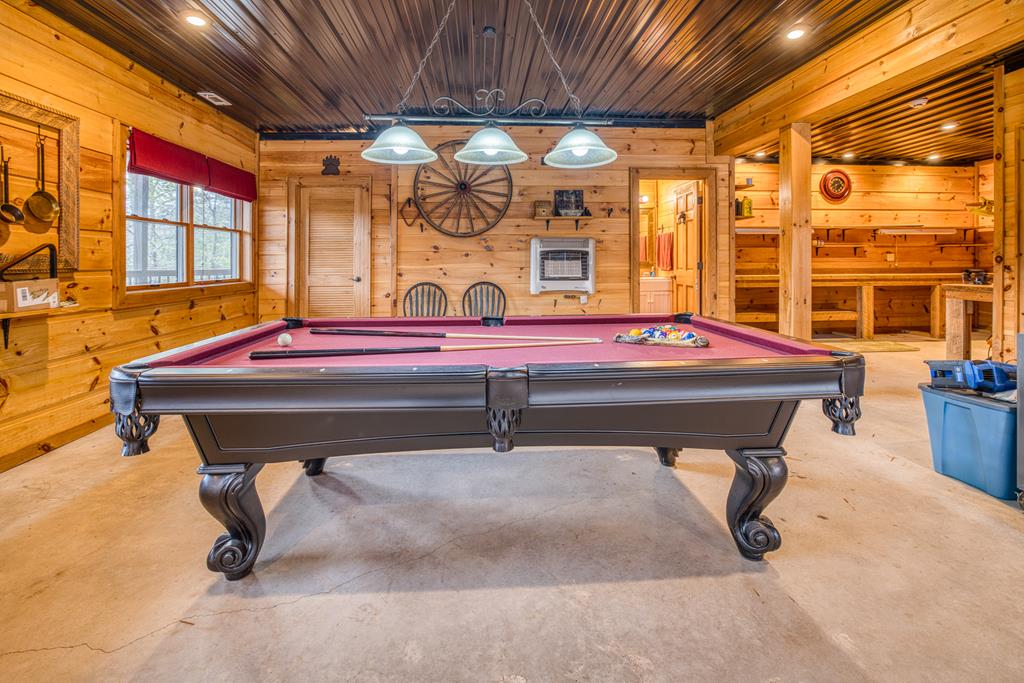 671 Stover Knob Trail Cherry Log, GA 30522 - Photo 52 of 89 a room with pool table and windows