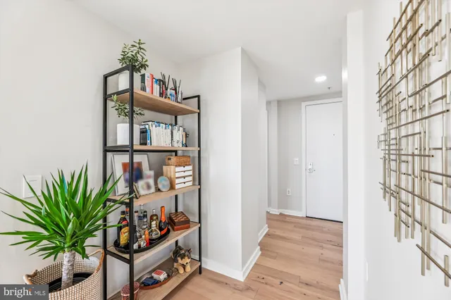 a view of a bedroom from a hallway