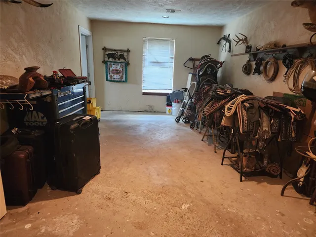 a view of a closet with storage