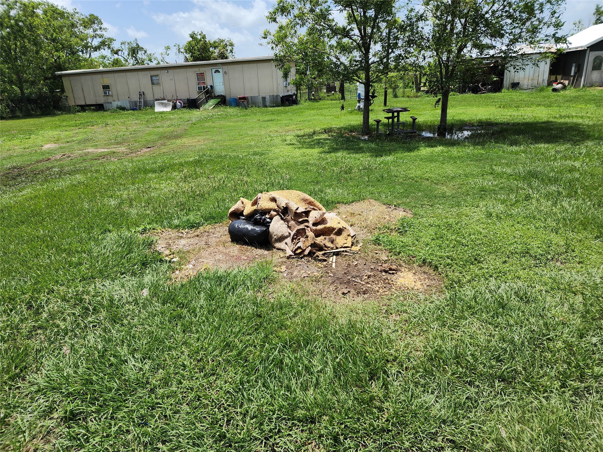 6815 Beard Road Needville, TX 77461 - Photo 27 of 30 a backyard of a house with plants and large trees