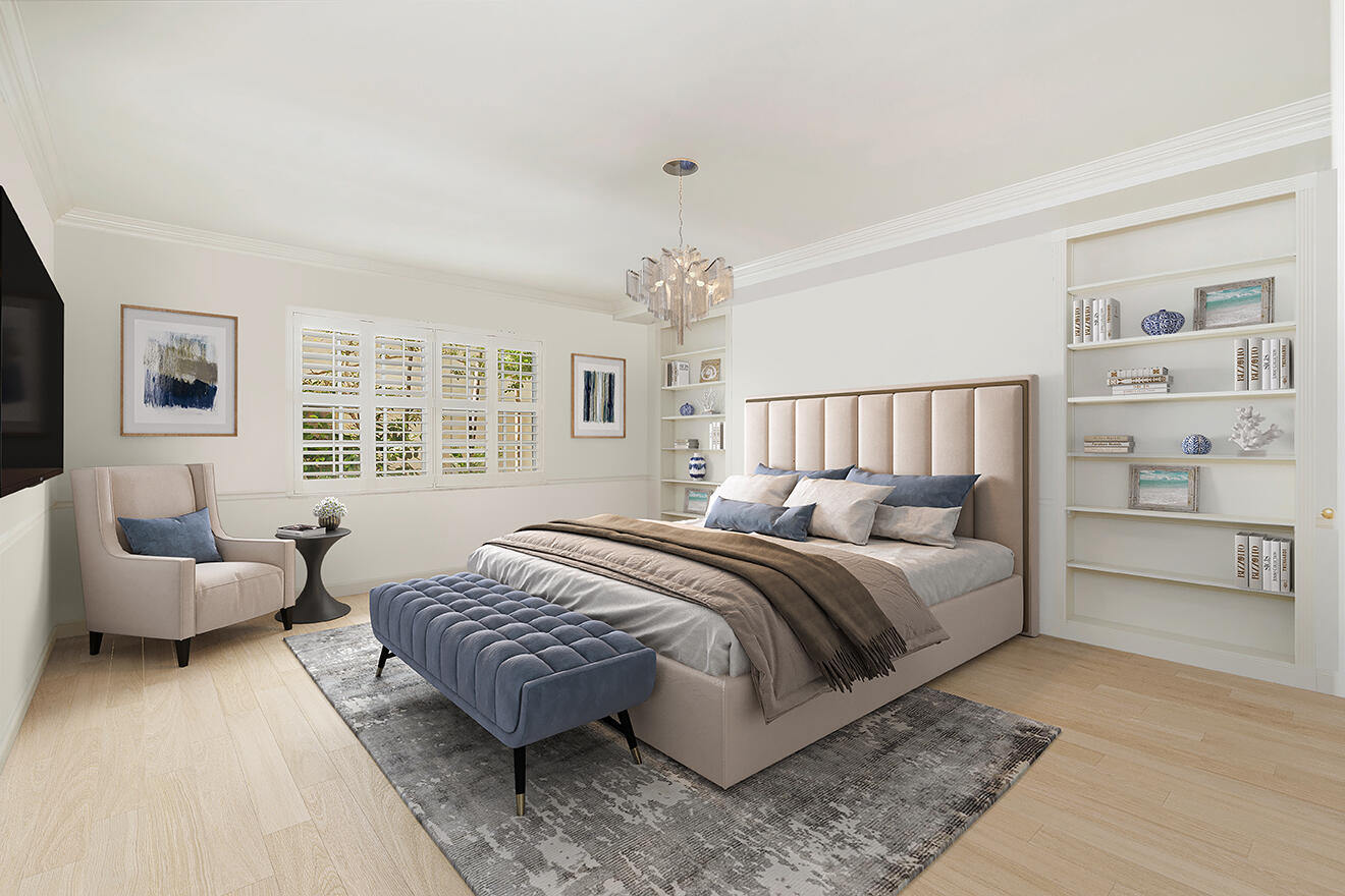 330 Cocoanut Row, Unit 1B Palm Beach, FL 33480 - Photo 10 of 18 a bedroom with bed and a couch