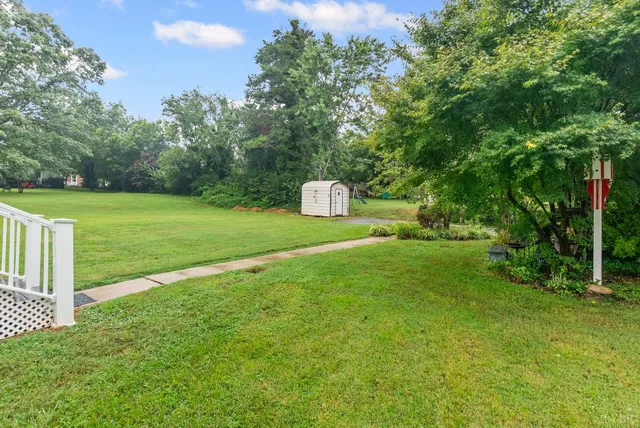 a view of a golf course with a garden