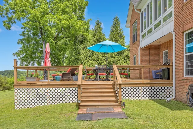 a view of a yard with a tree