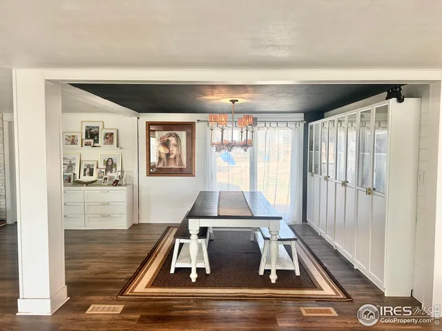 a living room with a large window
