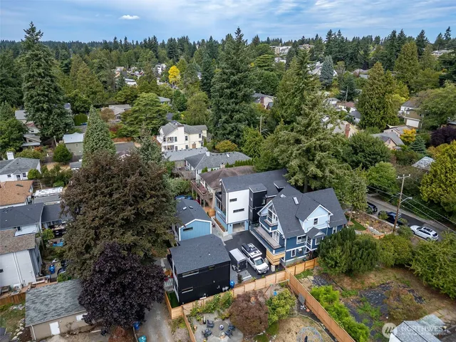 an aerial view of multiple house