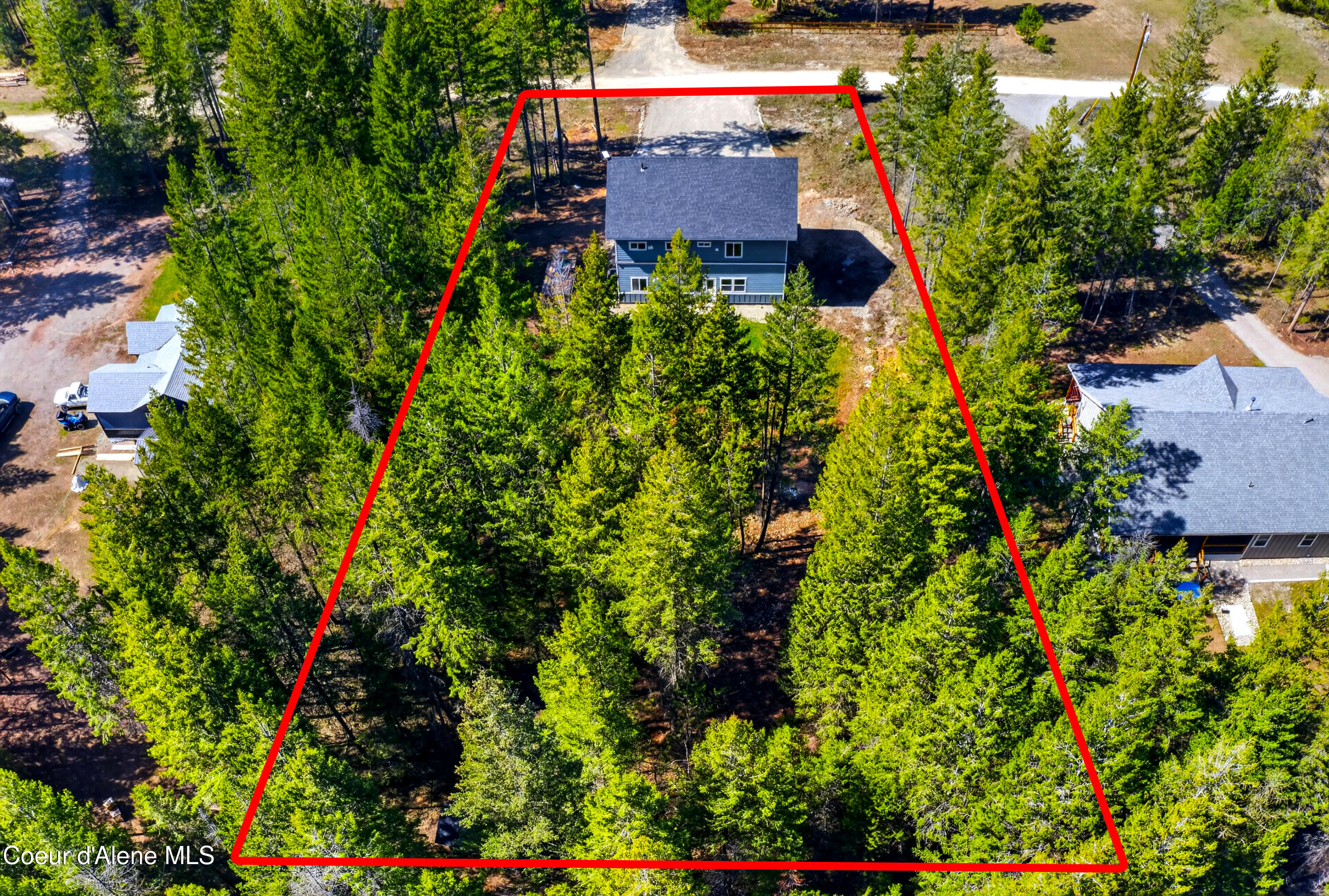 334 Hardy Loop Bonners Ferry, ID 83805 - Photo 32 of 33 031_Aerial_Front_Angle_Lot_Lines