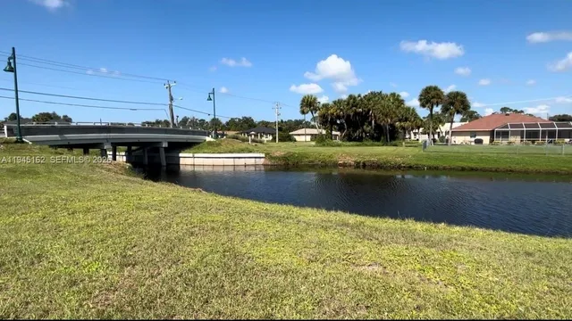 a view of a lake with houses