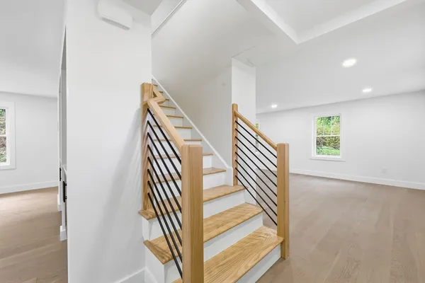 a view of a hallway with entryway