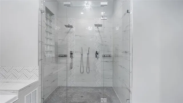 a bathroom with a shower