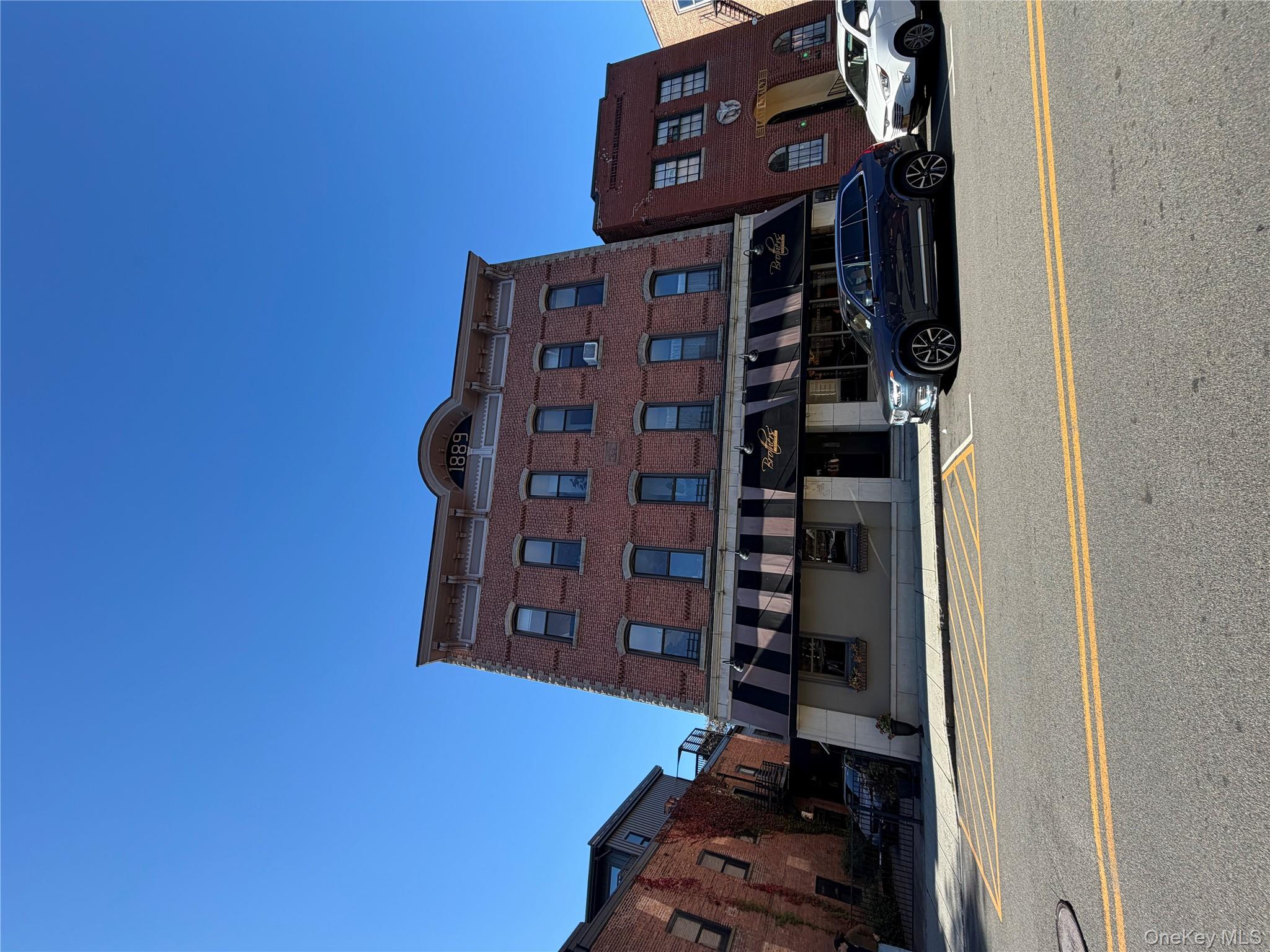 a front view of a building