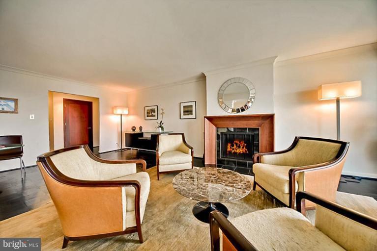 550 N Street Southwest, Unit S802 Washington, DC 20024 - Photo 4 of 30 a living room with furniture and a fireplace