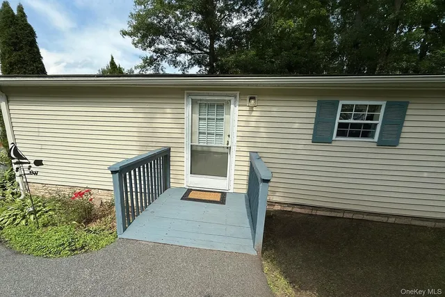 a view of a balcony with a swing