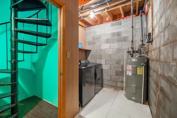 a view of storage and utility room