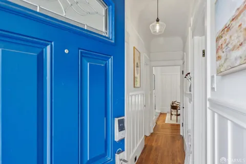 a view of a hallway with a elevator