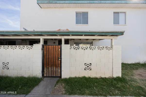 a front view of a building