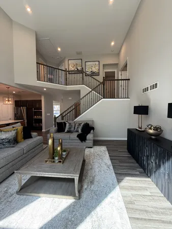 a living room with furniture