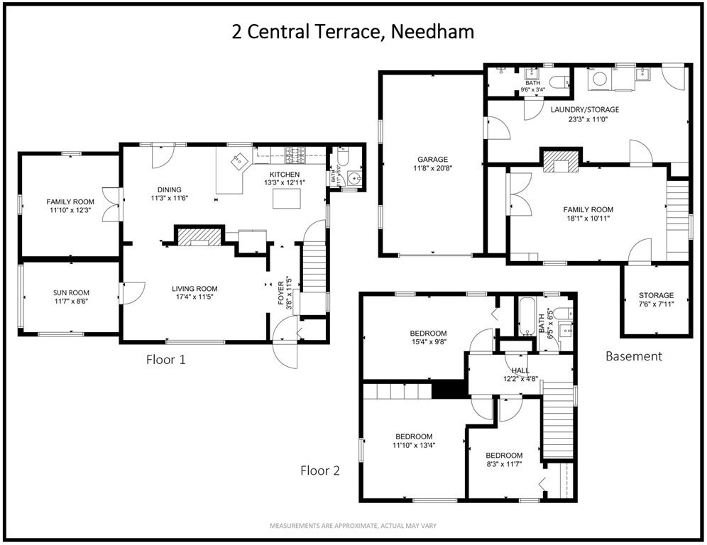 2 Central Terrace Needham, MA 02494 - Photo 33 of 33 a black and white photo of a floor
