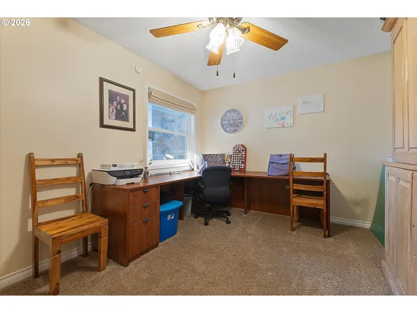 a workspace with furniture