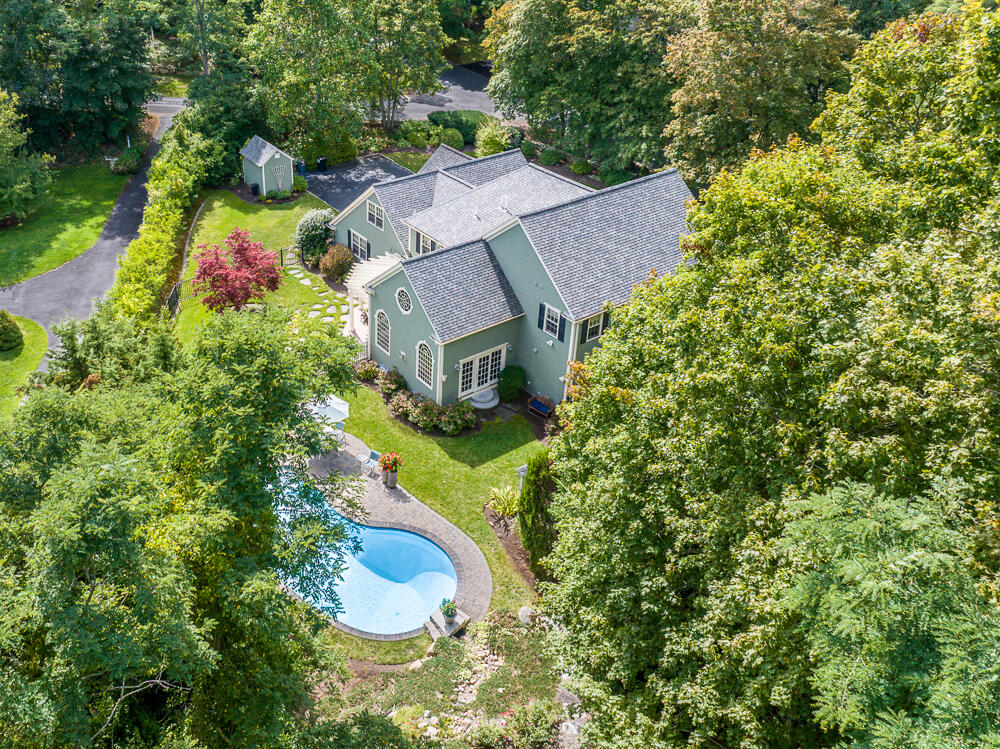 5 Pine Street Sandwich, MA 02563 - Photo 3 of 74 an aerial view of house with yard swimming pool and outdoor seating