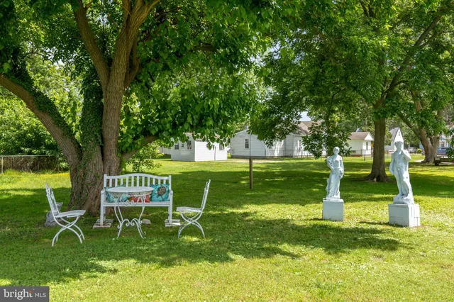 a view of a park with slide