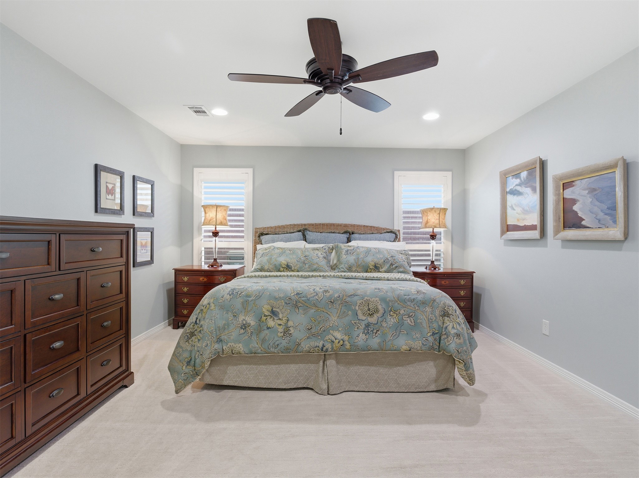 2810 Brandy Lane Georgetown, TX 78628 - Photo 17 of 38 a bedroom with a bed and a chandelier