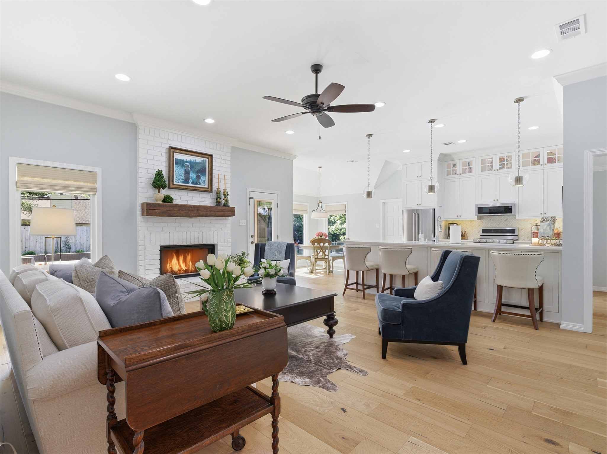 2810 Brandy Lane Georgetown, TX 78628 - Photo 6 of 38 a living room with furniture and a fireplace