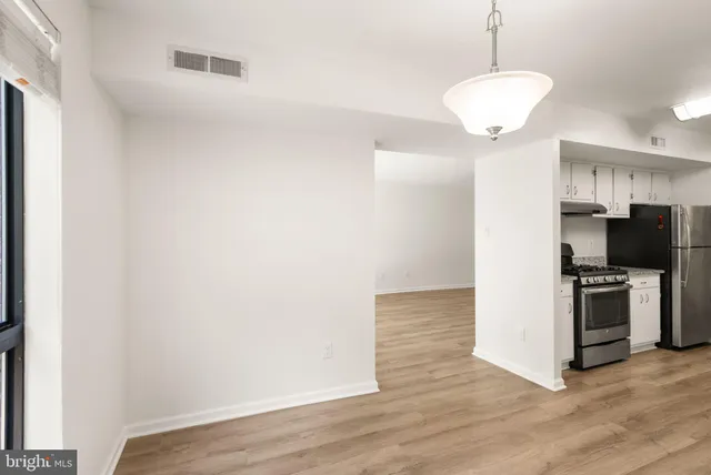 an empty room with a window