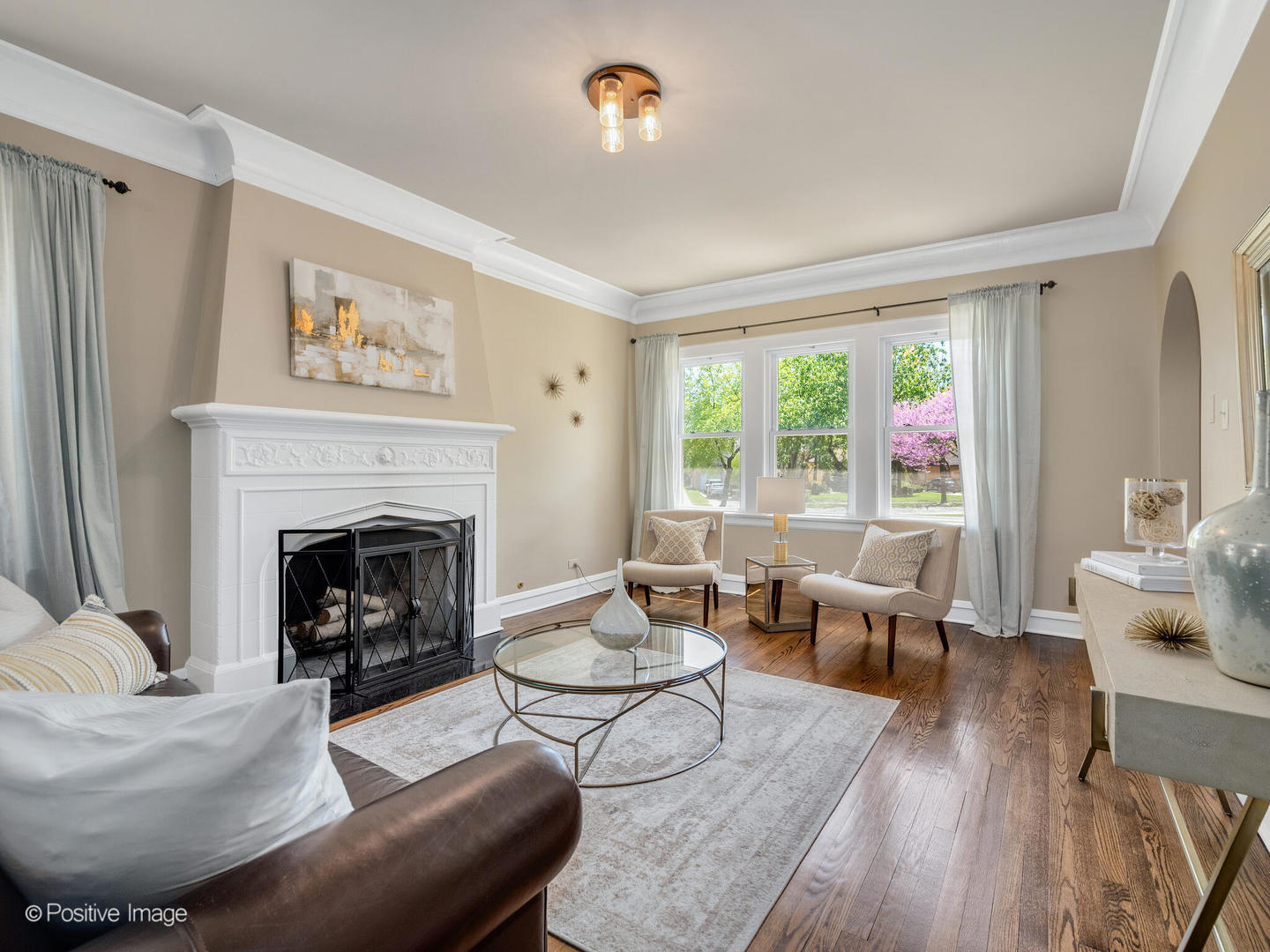 302 Southcote Road Riverside, IL 60546 - Photo 7 of 40 a living room with furniture and a fireplace