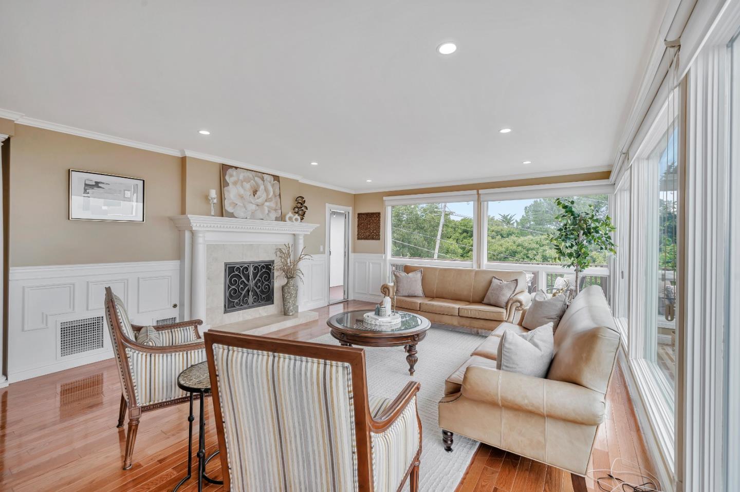 305 La Prenda Millbrae, CA 94030 - Photo 9 of 50 a living room with fireplace furniture and a large window