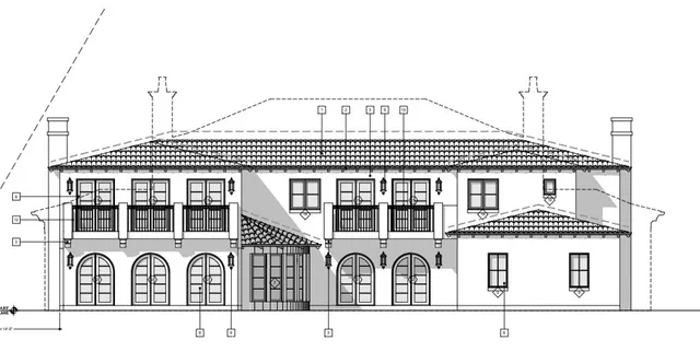 a black and white photo of a building