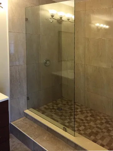a bathroom with a shower