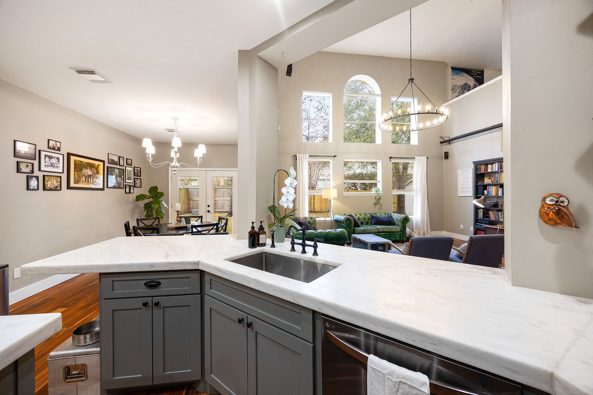 23107 Burcan Court Spring, TX 77373 - Photo 13 of 42 a kitchen with a sink and a large window