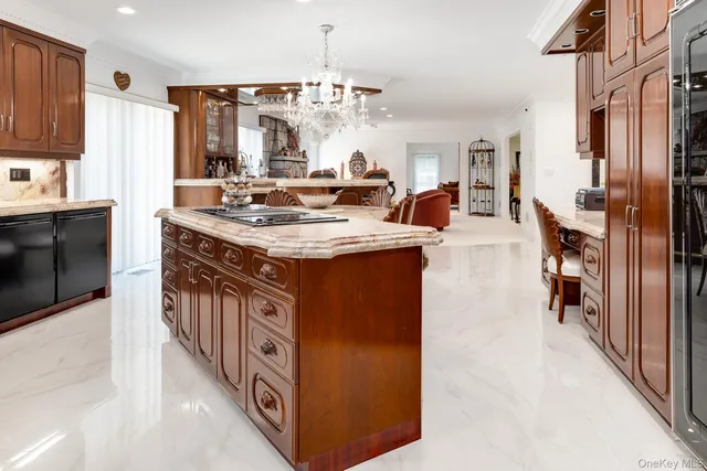 a kitchen with lots of counter top space