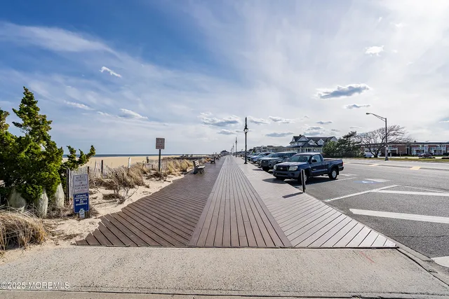 a view of a terrace with sky view